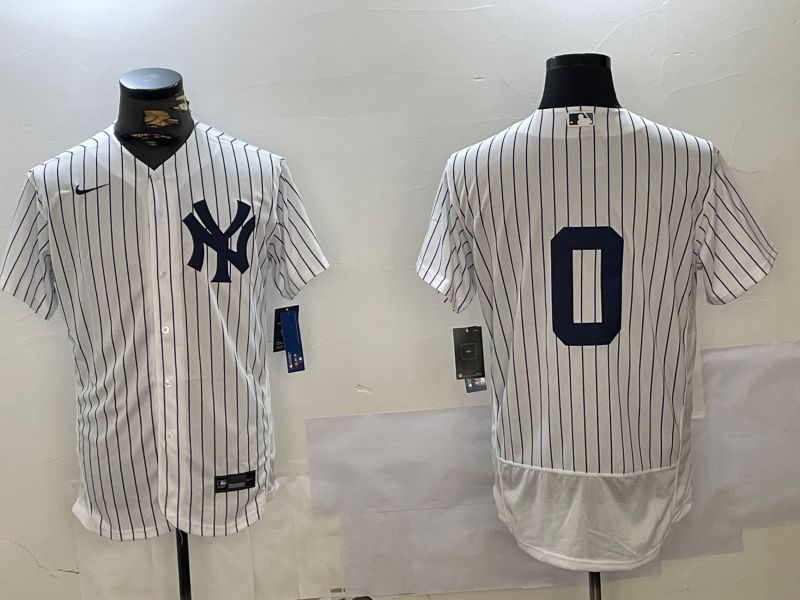 Men New York Yankees #0 No Name White stripe Elite 2024 Nike MLB Jersey style 1016->new york yankees->MLB Jersey